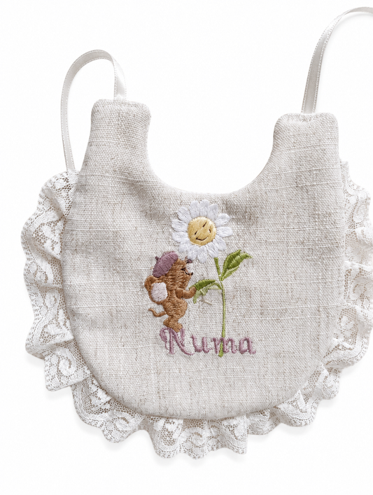Mouse Bib with Flower