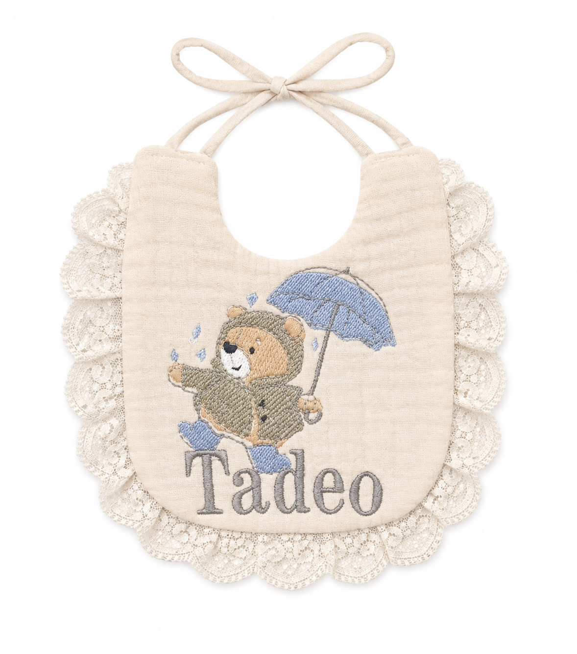 Babero Osito con Paraguas