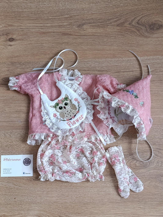 Conjunto para bebé reborn Flower