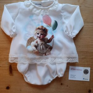 Angelito con globos. estampado exclusivo.